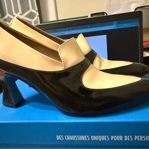 John Fluevog Black and White Heels